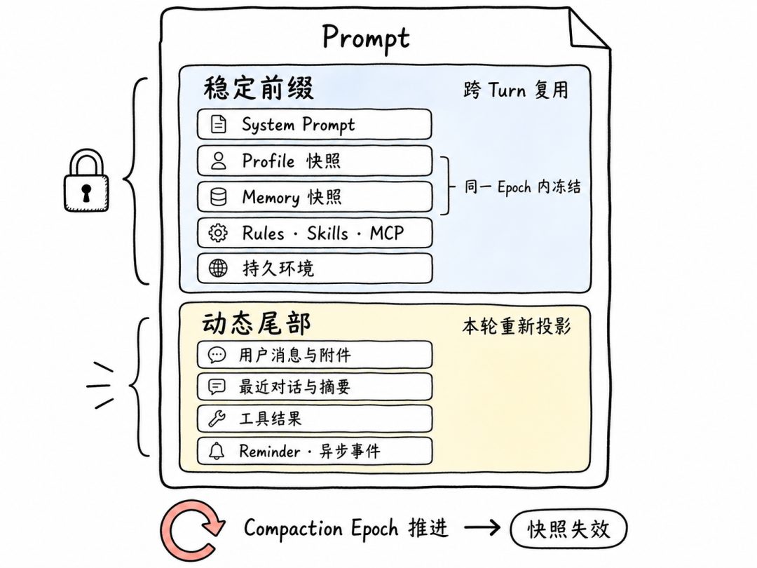 null 提示词中相对稳定的背景与当前轮次内容